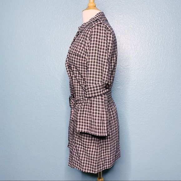14th & Union Pink Adobe Plaid Trench Coat NWT - Picture 6 of 8